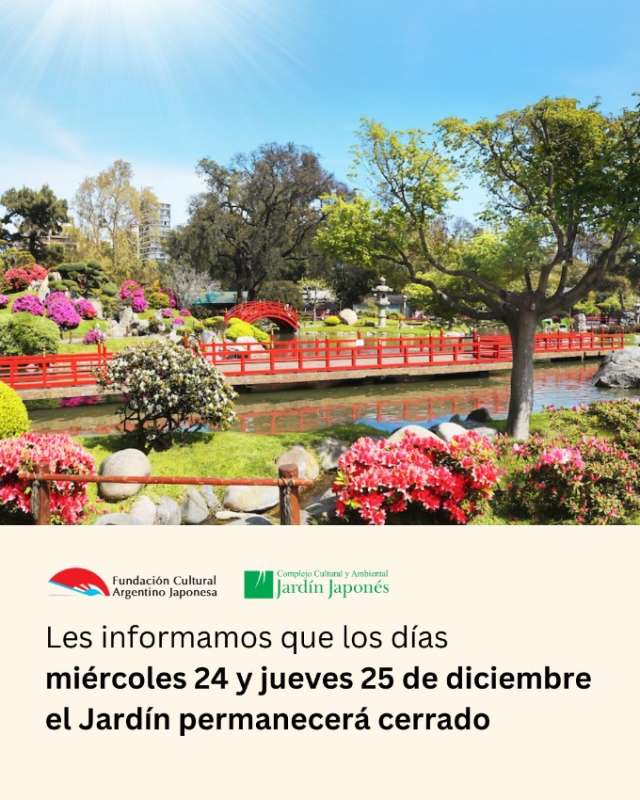 Miércoles 24 y jueves 25 de diciembre el Jardín permanecerá cerrado | 21 de Diciembre 2025
