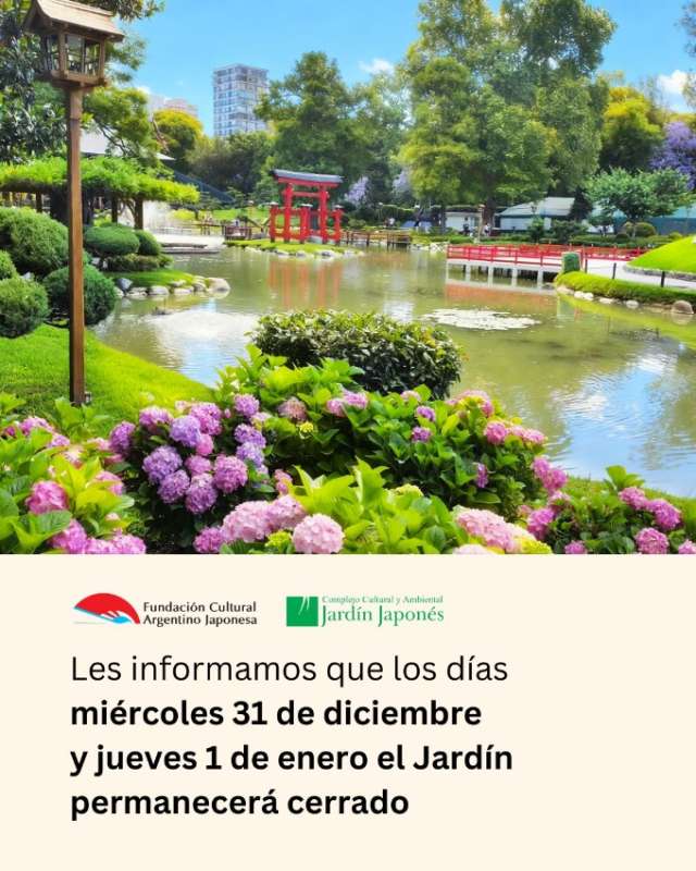 Miércoles 31 de diciembre y jueves 1 de enero el Jardín permanecerá cerrado | 21 de Diciembre 2025